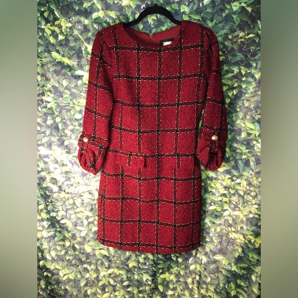Alexia Admor Elegant Red Plaid Dress - Picture 8 of 16
